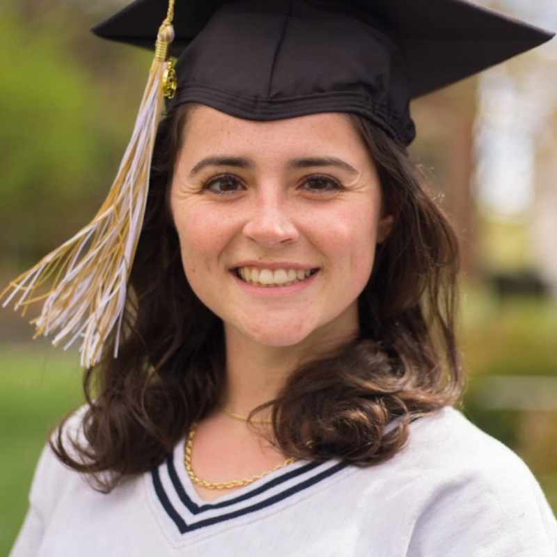 Emma Watkins' graduation photo with her grad cap on