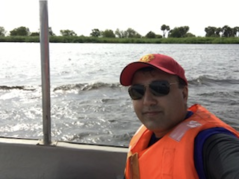 Image of Shehryar on a boat on the Nile River