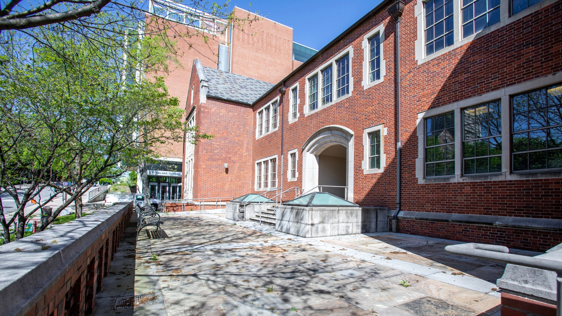 The courtyard of the Old Civil Engineering Building on the Georgia Tech campus.